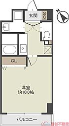 ヴィル・ド・レーブ 1Kの間取図画像