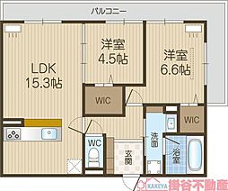 D-residence南茨木II 2LDKの間取図画像