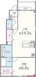 シエスタ千里丘 1LDKの間取図画像