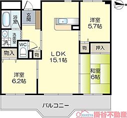 リヴェール春日 3LDKの間取図画像