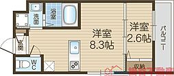 リアコート千里丘ISOUTH 1LDKの間取図画像