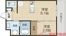 リアコート千里丘ISOUTH 1LDKの間取図画像