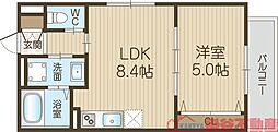 ティアラ豊川 1LDKの間取図画像