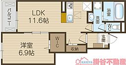 鳥飼下2丁目アパート(028079301) 1LDKの間取図画像