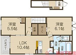 鳥飼下2丁目アパート(028079301) 2LDKの間取図画像