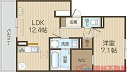 セジュール南耳原 2LDKの間取図画像