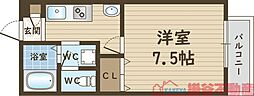 サンクリエイト2A棟 1Kの間取図画像