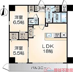 中条プレイス 2LDKの間取図画像