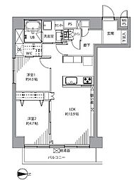 錦糸町ハイタウン 2LDKの間取図画像