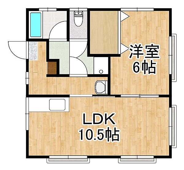 ヨシミツハイツ 205｜鹿児島県姶良市加治木町諏訪町(賃貸アパート1LDK・2階・37.82㎡)の写真 その2