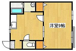 サンハウス2 1DKの間取図画像