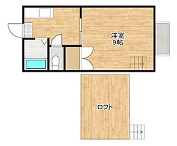 サニーコートB棟 1SKの間取図画像
