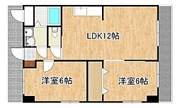 メゾン隼人 2LDKの間取図画像