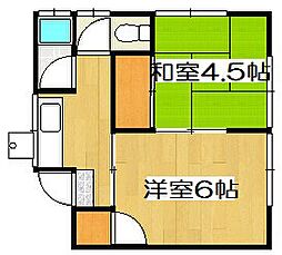 コーポわかば 2Kの間取図画像