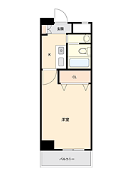 エバーグリーンプラザ岡山 1Kの間取図画像