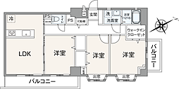 朝日プラザ大橋南 3LDKの間取図画像