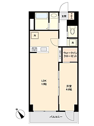 晴風マンション 1LDKの間取図画像