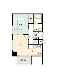 パレス栄町 1LDKの間取図画像