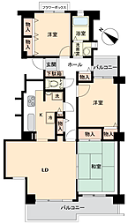 若葉台団地4-1号棟 3LDKの間取図画像