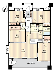 グランディア高宮ヒルズ 4LDKの間取図画像