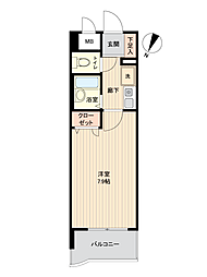 ライオンズマンション皇后崎公園 1Kの間取図画像