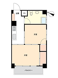長者町白井ビル 2Kの間取図画像