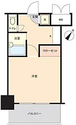 エステート・モア平尾駅前通り 1Kの間取図画像
