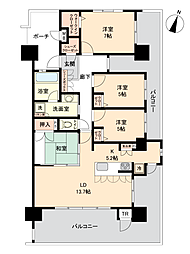 エイリックスタイル行橋駅前ザ・テラス 4LDKの間取図画像