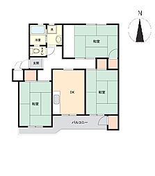 南十番ハイツ2号棟 3DKの間取図画像