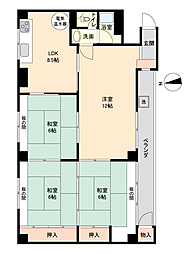 明和コーポ 4LDKの間取図画像