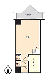栄マンションS棟 ワンルームの間取図画像