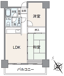 パークサイドビル 2LDKの間取図画像