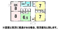 中古戸建　結城市新福寺三丁目13番1 3LDKの間取り