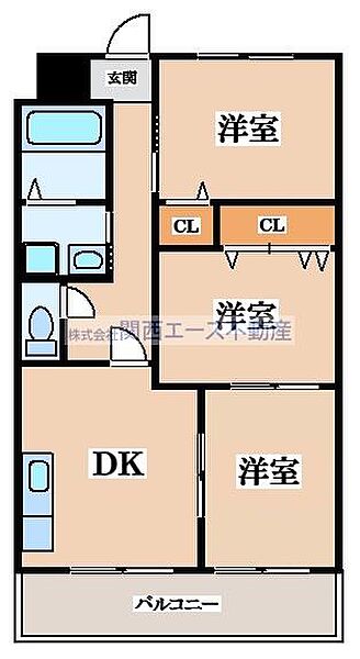 昭和ハイツ吉田 ｜大阪府東大阪市中新開2丁目(賃貸マンション3DK・7階・54.32㎡)の写真 その2