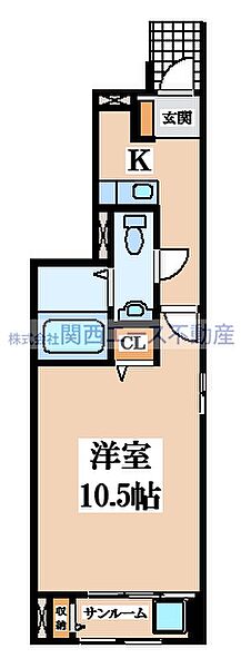 グランツ・Ｋ 101｜大阪府東大阪市稲田本町2丁目(賃貸アパート1K・1階・33.08㎡)の写真 その2