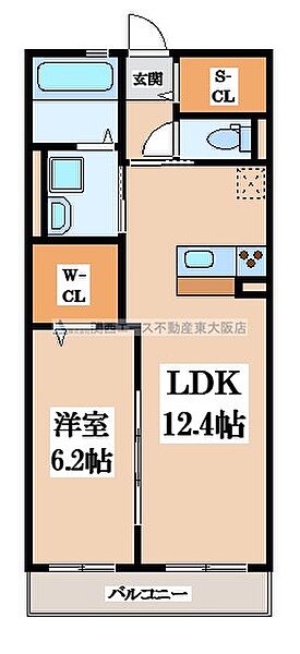 アルソーレ ｜大阪府東大阪市花園東町2丁目(賃貸アパート1LDK・1階・46.25㎡)の写真 その2