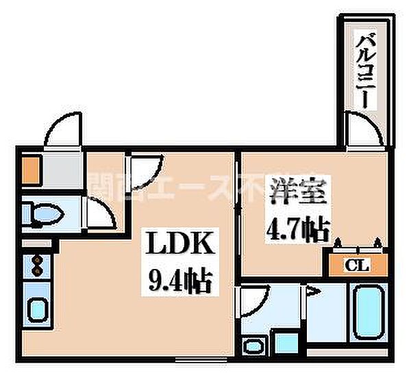 CASA友井 302｜大阪府東大阪市友井2丁目(賃貸アパート1LDK・3階・33.42㎡)の写真 その2