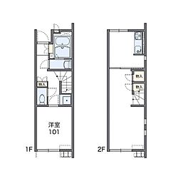 レオネクストF　YAMARO 1階1LDKの間取り