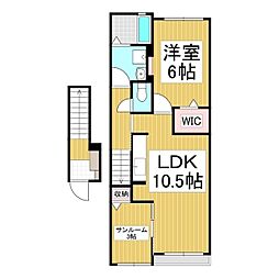 そらいろ 2階1LDKの間取り