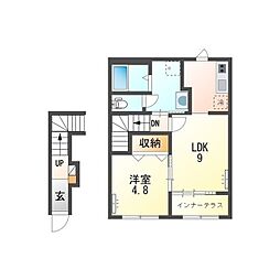 TAKE‐G（テイク　グラン） 2階1LDKの間取り