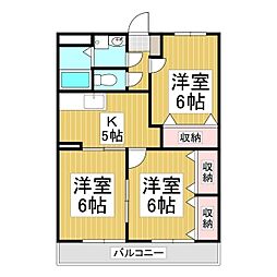 マンショングランヴェール　2号館 1階3Kの間取り