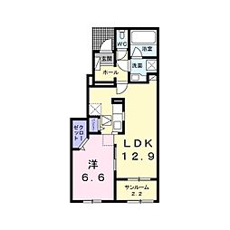 ヴァールハイト　シャッツ　B 1階1LDKの間取り