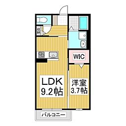 BLUE LEAF 岡谷銀座 1階1LDKの間取り