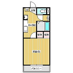 サープラスヤジマ 1Kの間取図画像