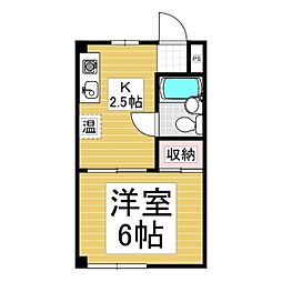 サンコーポ1号 1Kの間取図画像