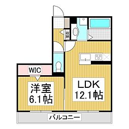 さんてらす宮川 1LDKの間取図画像