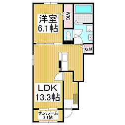 ミニヨンA 1LDKの間取図画像