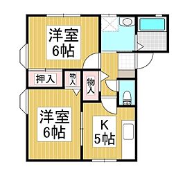 コーポチャムF 2Kの間取図画像