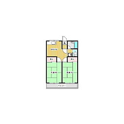 レジデンスSakoh3 2DKの間取図画像