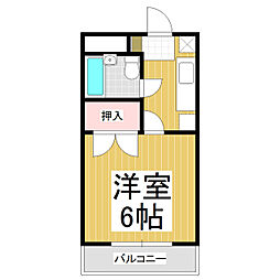 シーダー・ヴィレッヂ 1Kの間取図画像